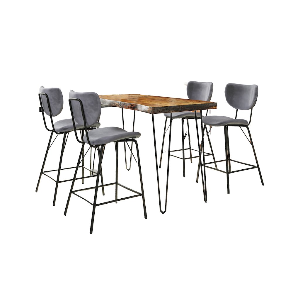 Solid Acacia Five Piece Counter Height Dining Set