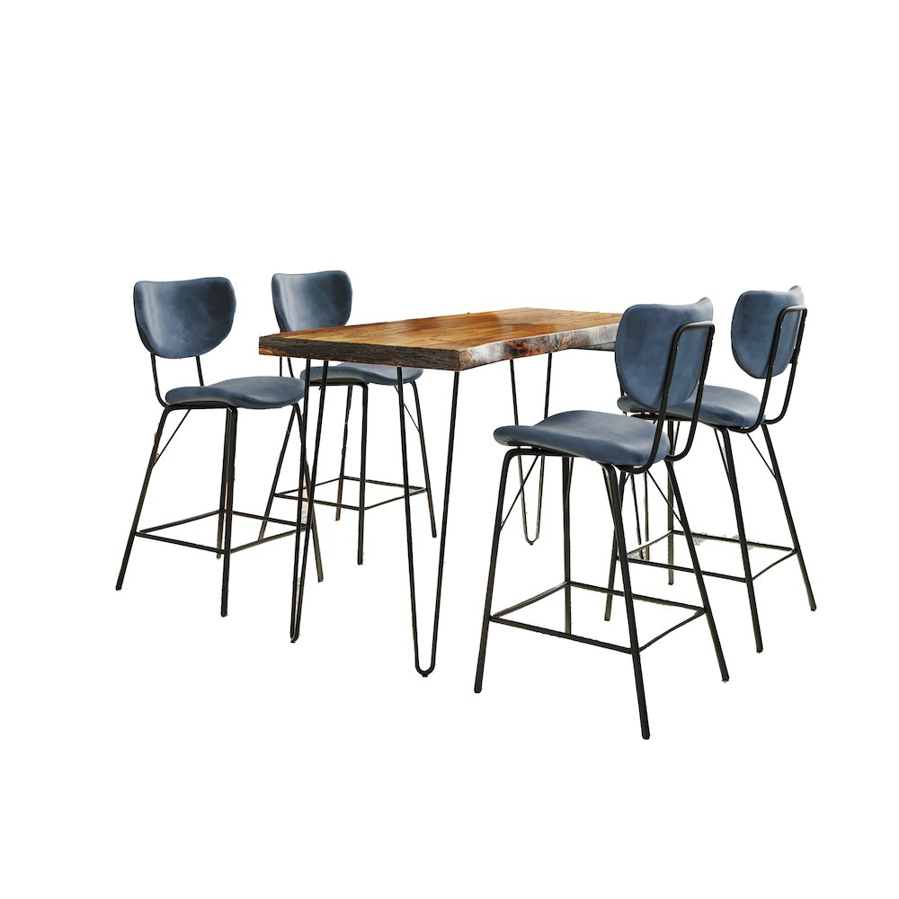 Solid Acacia Five Piece Counter Height Dining Set