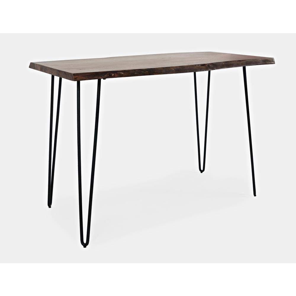 52-Inch Red Solid Acacia Counter Height Dining Table with Metal Base