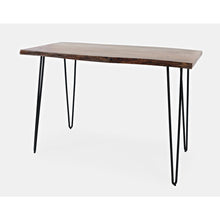52-Inch Red Solid Acacia Counter Height Dining Table with Metal Base