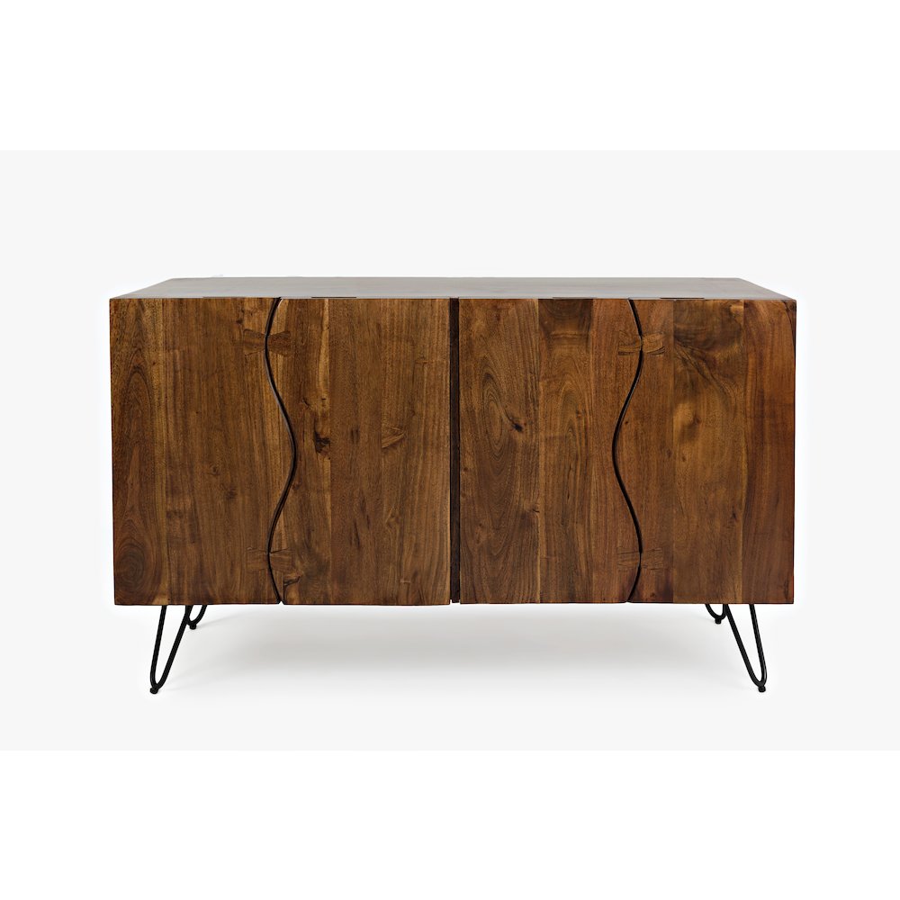 Nature's Edge Solid Acacia 54-Inch Modern Server Storage Cabinet