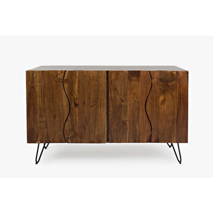 Nature's Edge Solid Acacia 54-Inch Modern Server Storage Cabinet