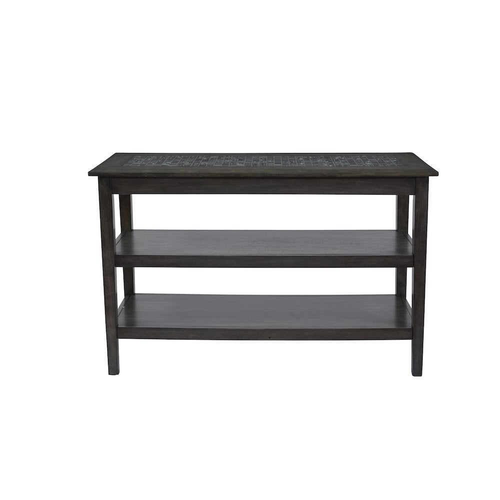 Baroque Sofa 48" Sofa Table with Mosaic Tile Inlay