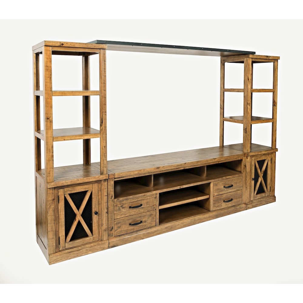 Telluride Rustic Farmhouse Solid Wood Entertainment Center with 70" TV Console