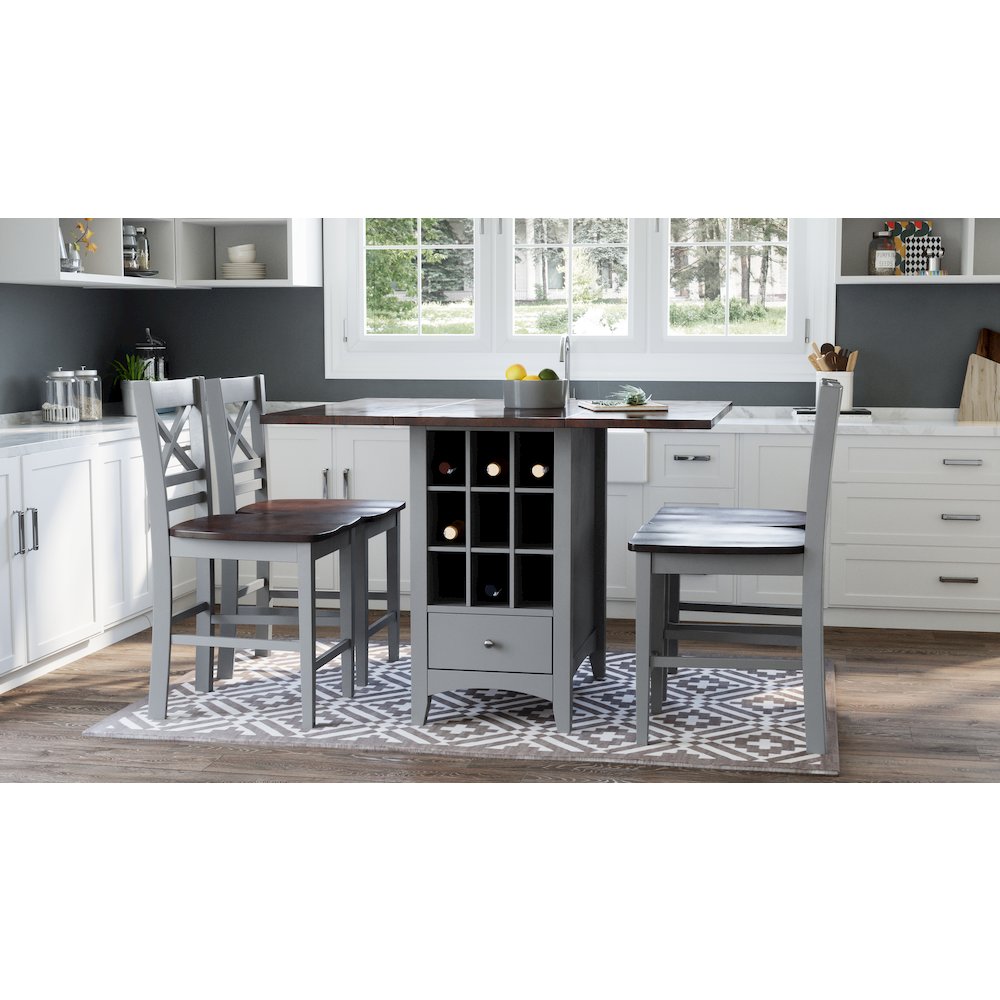 Asbury Park Solid Acacia Farmhouse X Back Stool (Set of 2)