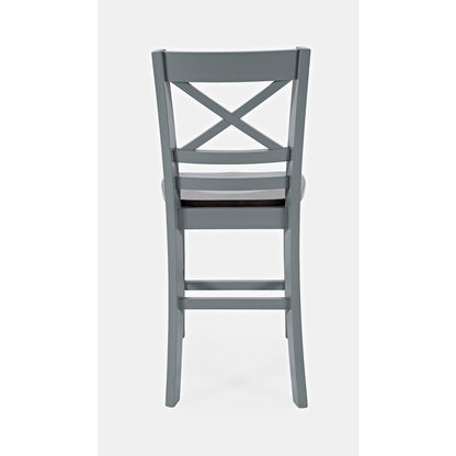 Asbury Park Solid Acacia Farmhouse X Back Stool (Set of 2)
