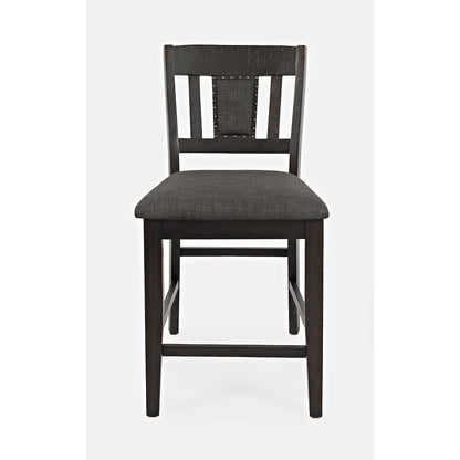 Upholstered Slatback Counter Height Stool with Nailhead Trim (Set of 2)