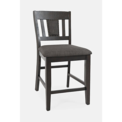 Upholstered Slatback Counter Height Stool with Nailhead Trim (Set of 2)