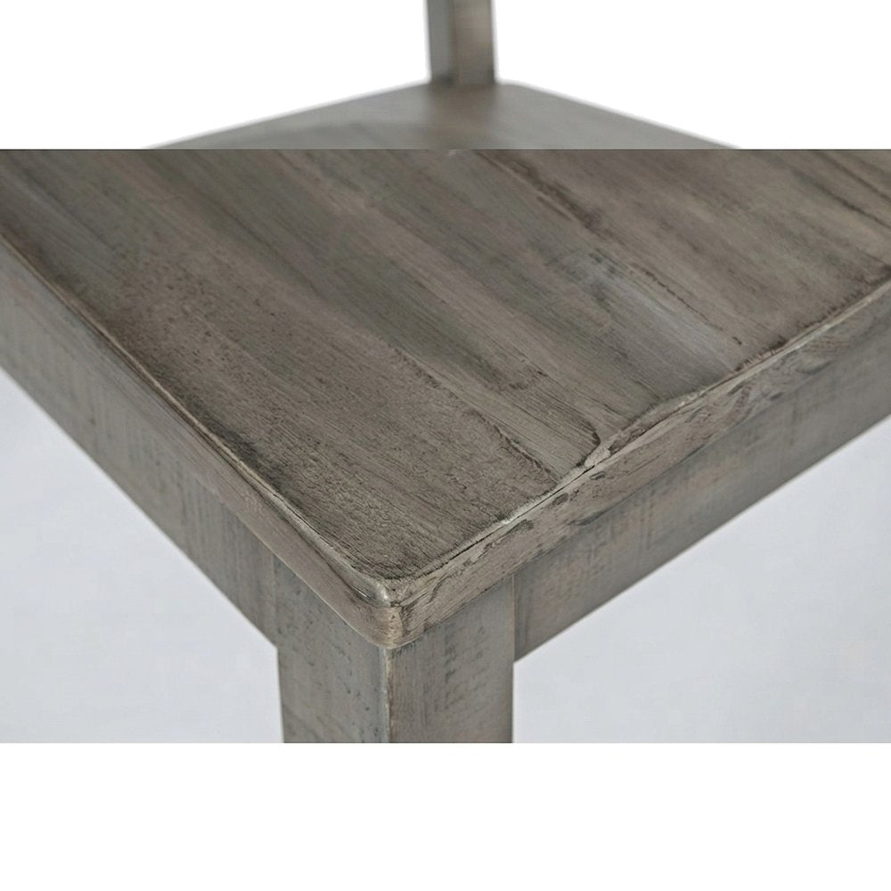 Distressed Solid Pine Farmhouse X-Back Kitchen Dining Chairs, Set of 2, Gray