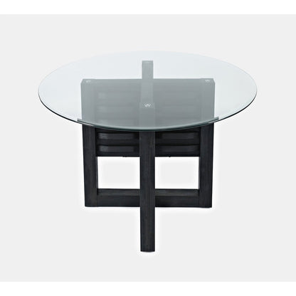 Altamonte Contemporary 48" Round Dining Table with Glass Top
