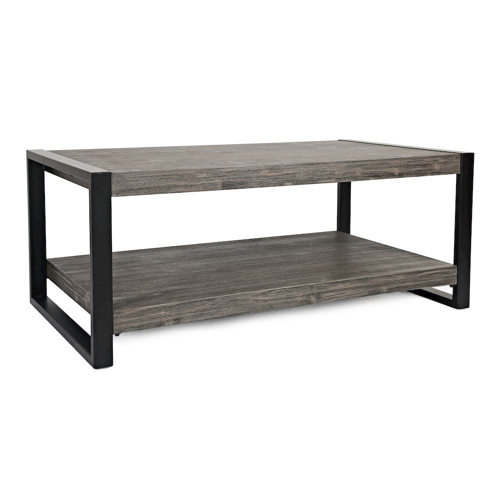 Pinnacle Modern Loft Iron and Wood Grey Coffee Table