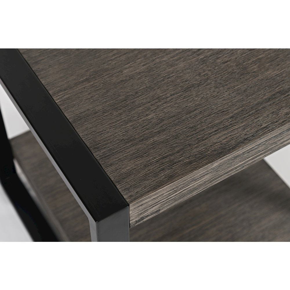 Pinnacle Modern Loft Iron and Wood Grey End Table