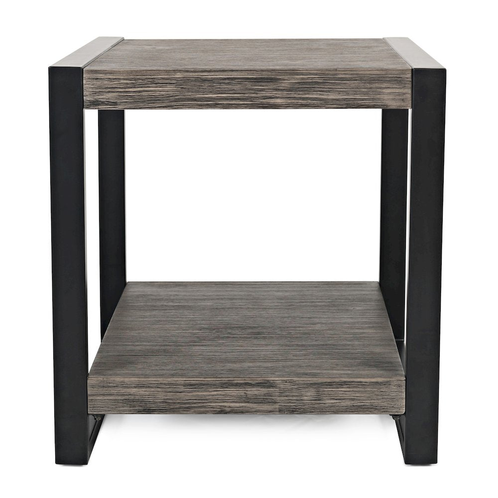 Pinnacle Modern Loft Iron and Wood Grey End Table