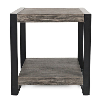 Pinnacle Modern Loft Iron and Wood Grey End Table