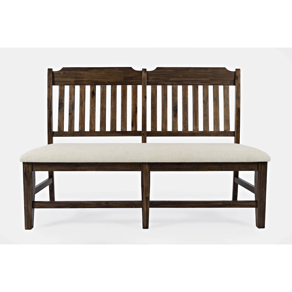 Bakersfield Mission Style  57'' Solid Acacia Upholstered Dining Bench