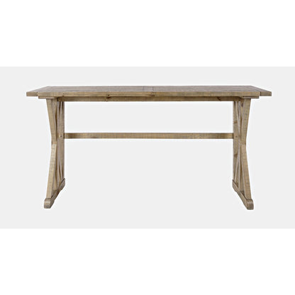 Modern Rustic Solid Wood Pine Counter Height Sofa Table Set with Three Stools