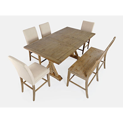 Solid Wood 78" Six-Piece Counter Height Dining Set