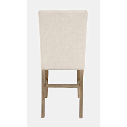 Modern Rustic Distressed Solid Wood Upholstered Parsons Stool (Set of 2)