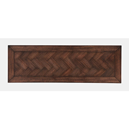 Fairview Transitional Herringbone Modern Distressed Solid Wood Buffet Server