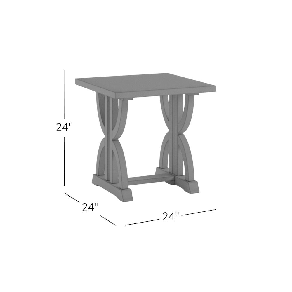 Fairview Transitional Herringbone Distressed Acacia End Table