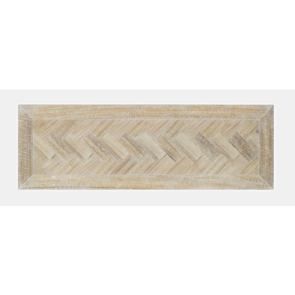Fairview Transitional Herringbone Modern Distressed Solid Wood Buffet Server
