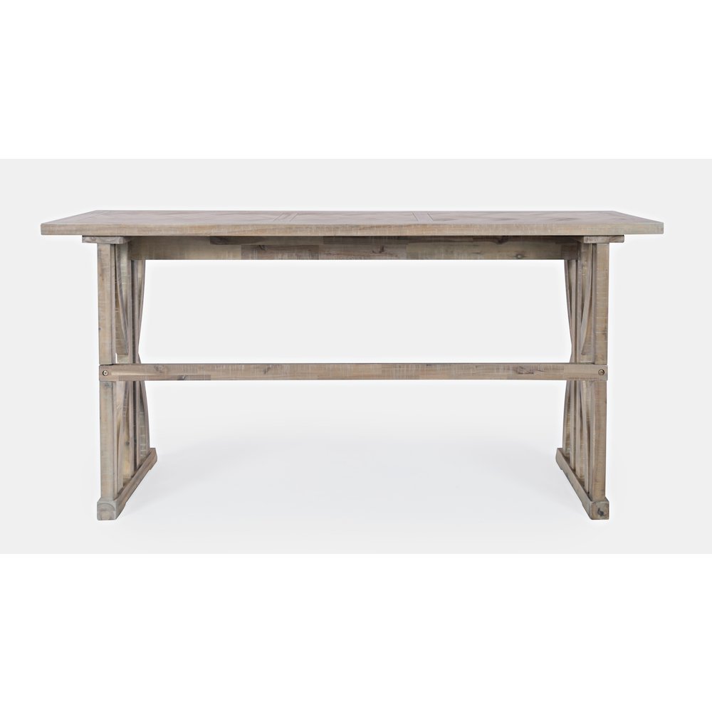 Transitional Herringbone Counter Height Four Piece Console 74" Dining Table Set