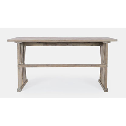 Transitional Herringbone Counter Height Four Piece Console 74" Dining Table Set