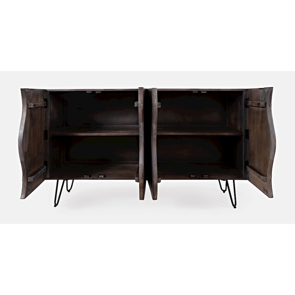 Nature's Edge Solid Acacia 54-Inch Modern Server Storage Cabinet
