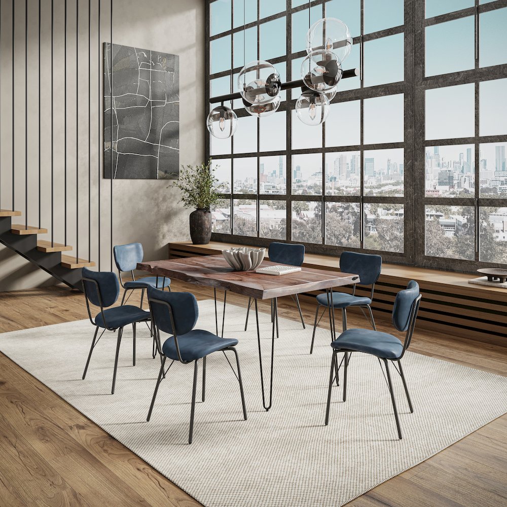 60" Seven Piece Modern Dining Set