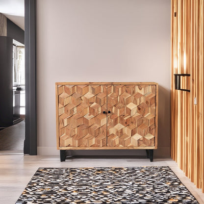 Geometrix 43" Modern Abstract Cube Style Accent Cabinet