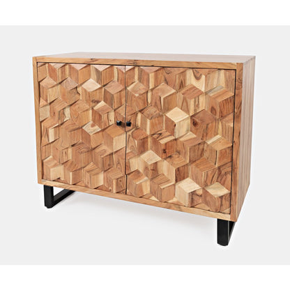 Geometrix 43" Modern Abstract Cube Style Accent Cabinet