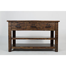 50-Inch Gray Sofa Table with Distressed Industrial Design, Acacia Construction