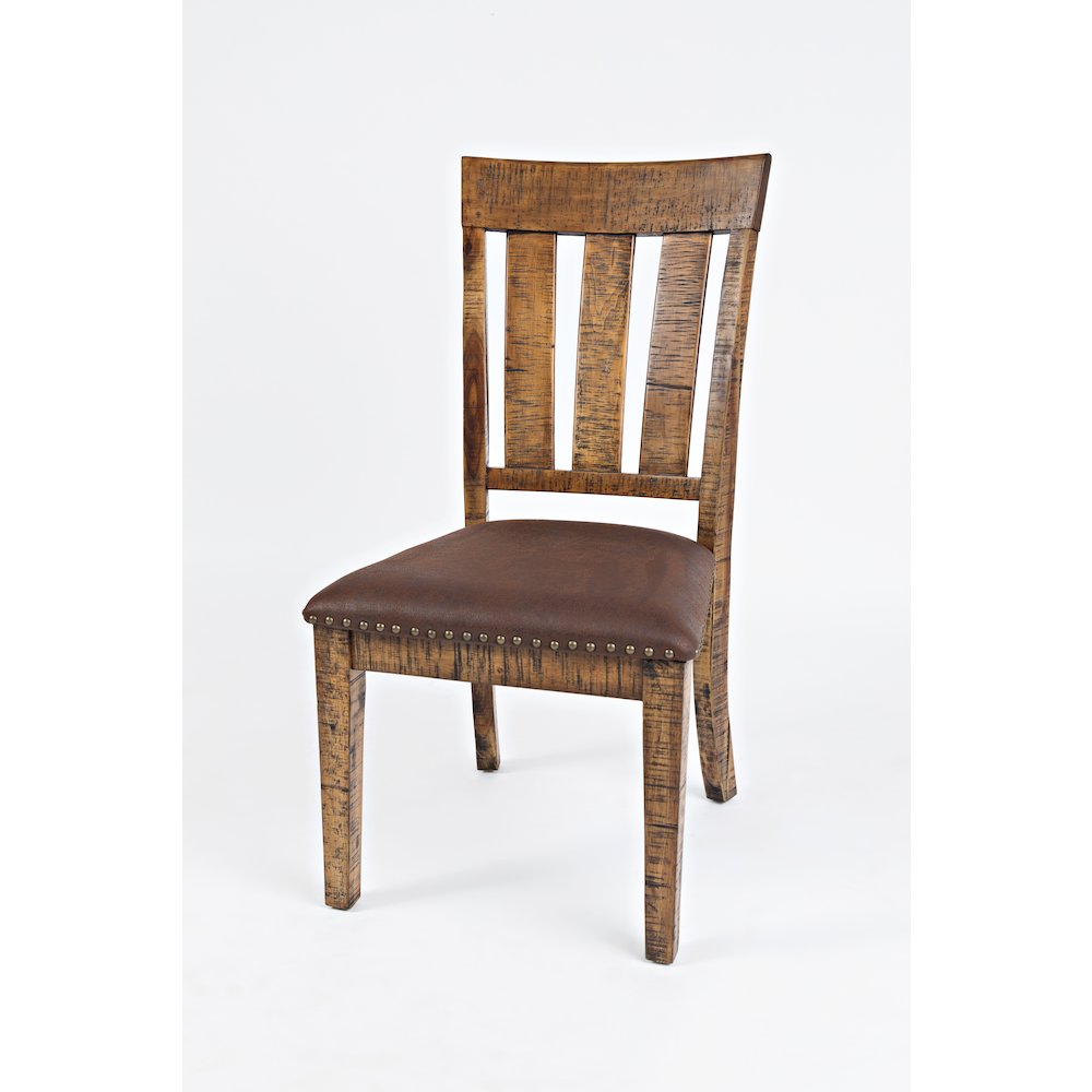 Cannon Valley Rustic Industrial Brown 82" Table + 4 Slat Dining Chairs + Bench