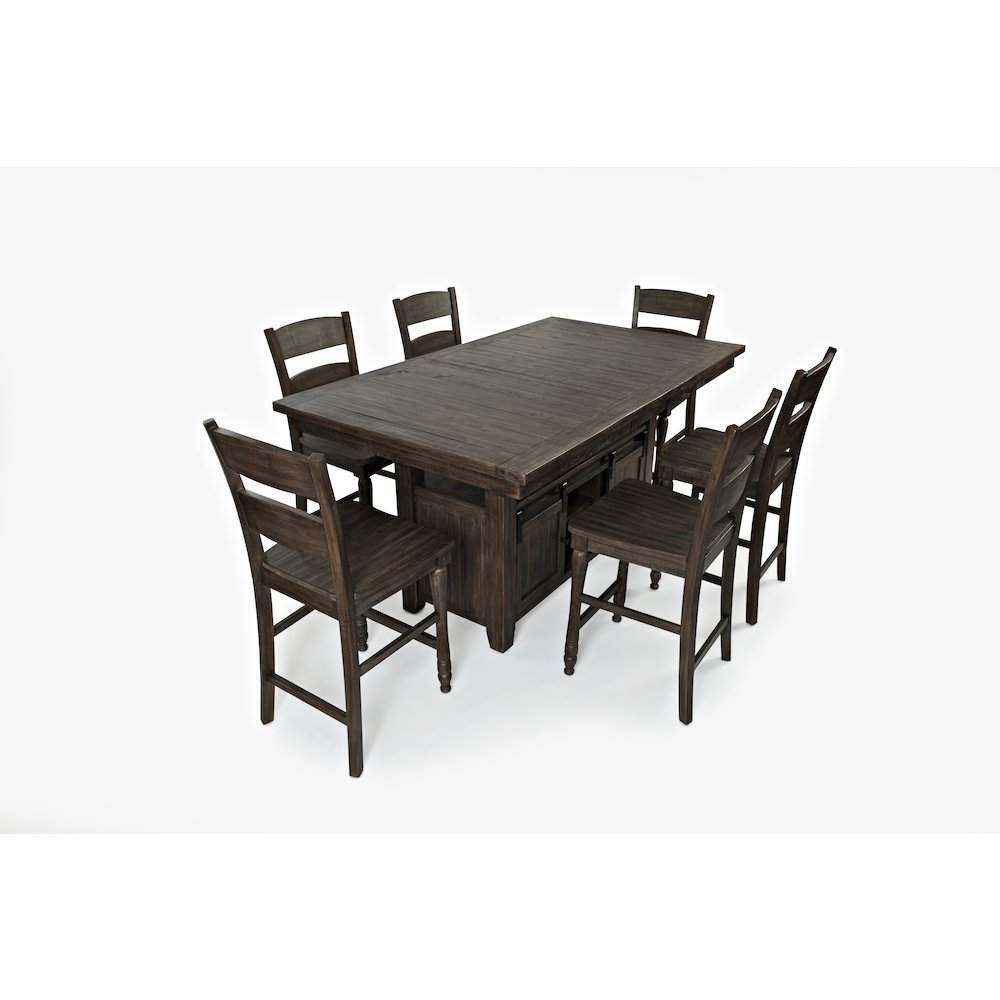 Reclaimed Pine 72" Farmhouse Counter Height Seven-Piece Dining Set