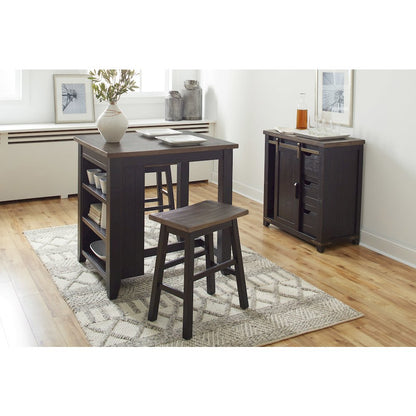 Rustic Reclaimed Solid Wood Farmhouse 3 Piece Counter Height Dining Set