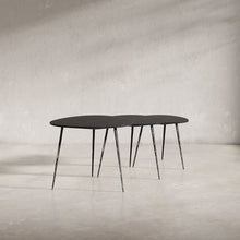 Reeves Abstract Contemporary Solid Acacia Wood Nesting End Tables (Set of 3)