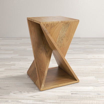 Global Archive Solid Mango Hardwood Modern Angled Jasper Table