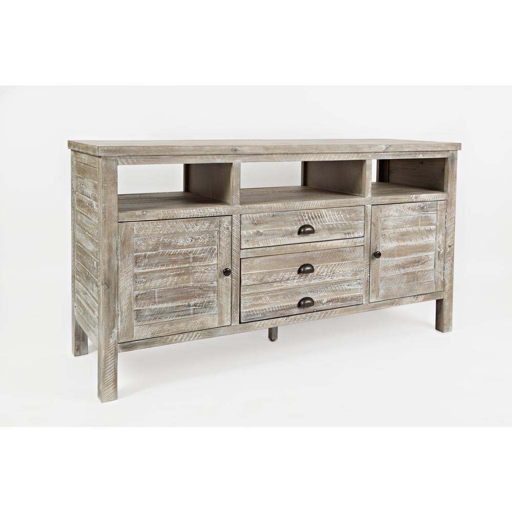 60" Media Console - Washed Grey
