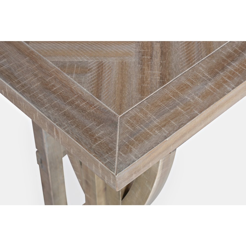 Transitional Herringbone Counter Height Four Piece Console 74" Dining Table Set
