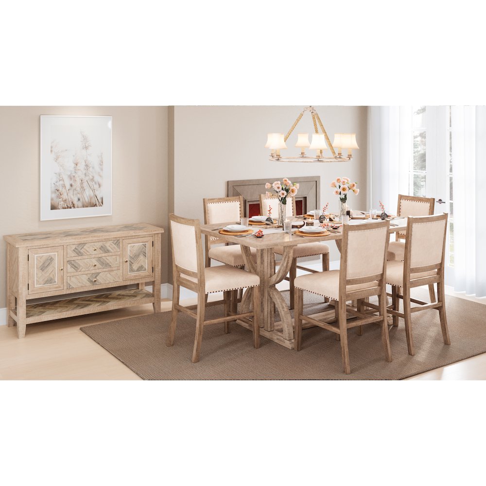 Fairview Transitional Upholstered Counter Stool (Set of 2)