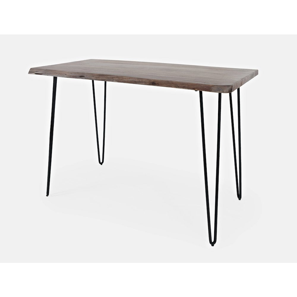 Solid Acacia 52" Five-Piece Counter Height Dining Set with Backless Barstools