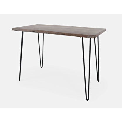 Solid Acacia 52" Five-Piece Counter Height Dining Set with Backless Barstools