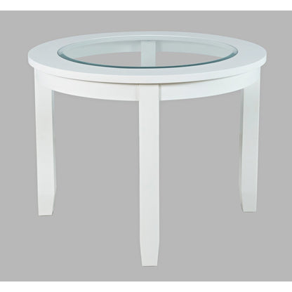 Urban Icon Contemporary 42" Round Five-Piece Dining Set with Upholstered Chairs