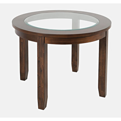 Urban Icon Contemporary 42" Round Five-Piece Dining Set with Upholstered Chairs