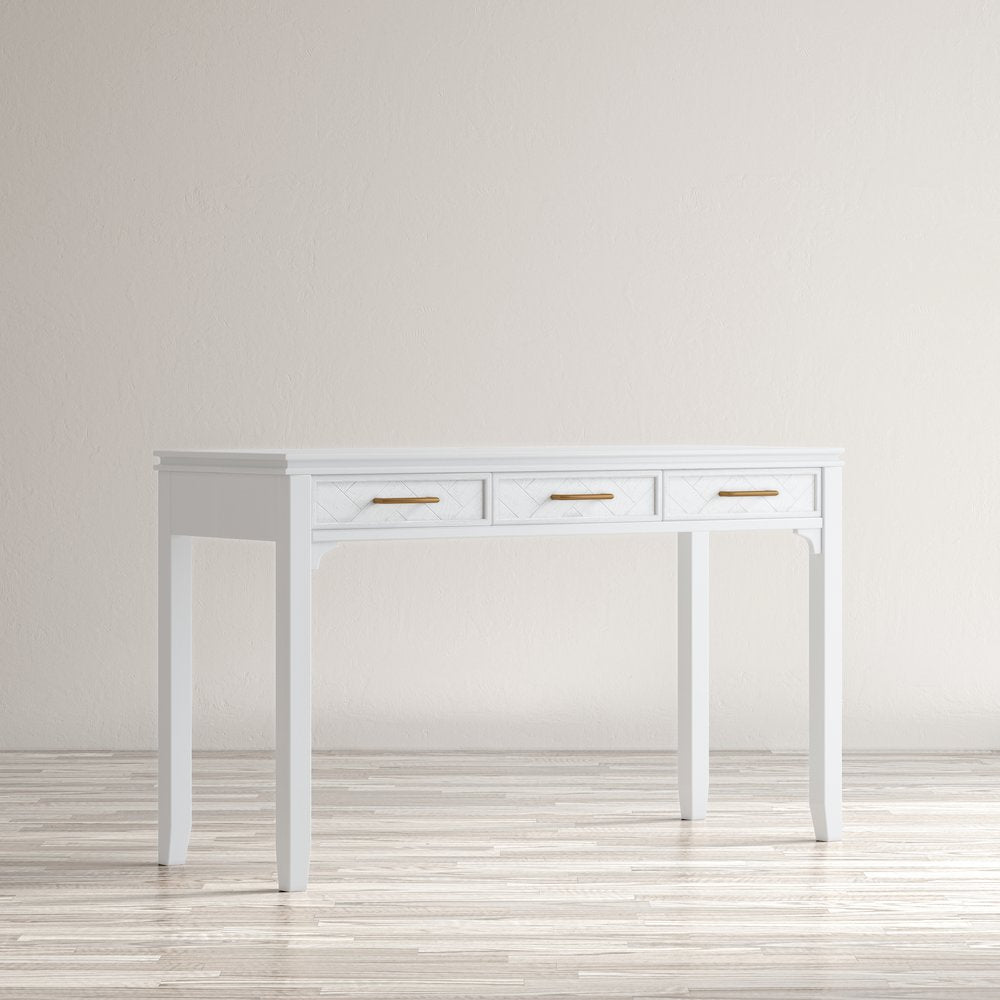 Gramercy Mid-Century Modern Chevron Three Drawer USB Charging Desk