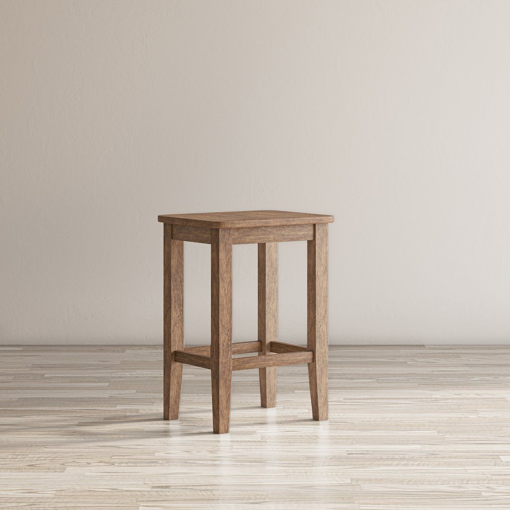 Coastal Wire-Brushed Acacia Three Piece Backless Counter Height Dining Set