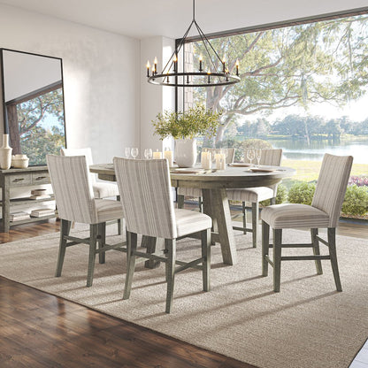 Rustic Farmhouse Solid Wood Seven Piece Counter Height Dining Table Set