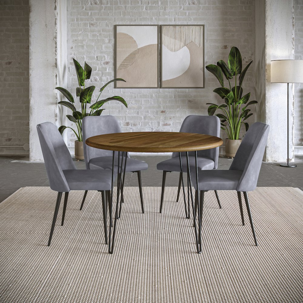 Maddox Mid-Century Modern Faux Leather Upholstered Dining Chair (Set of 2)