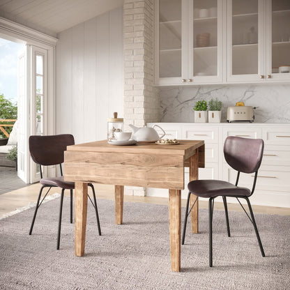Contemporary Modern Faux Leather Split-Back Upholstered Dining Chair (Set of 2)