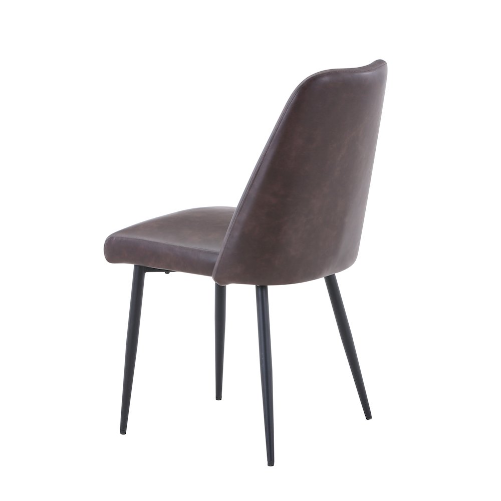 Maddox Mid-Century Modern Faux Leather Upholstered Dining Chair (Set of 2)